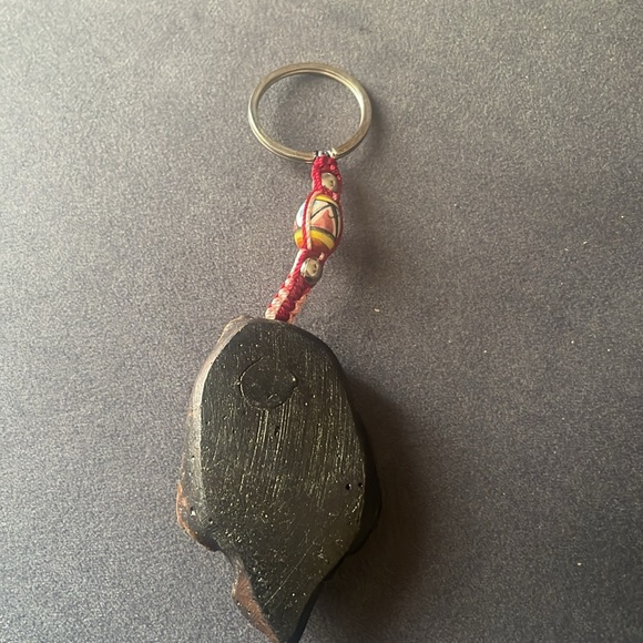 Gothic Skull Keychain Molded Carved Resin & Beading - Picture 4 of 6